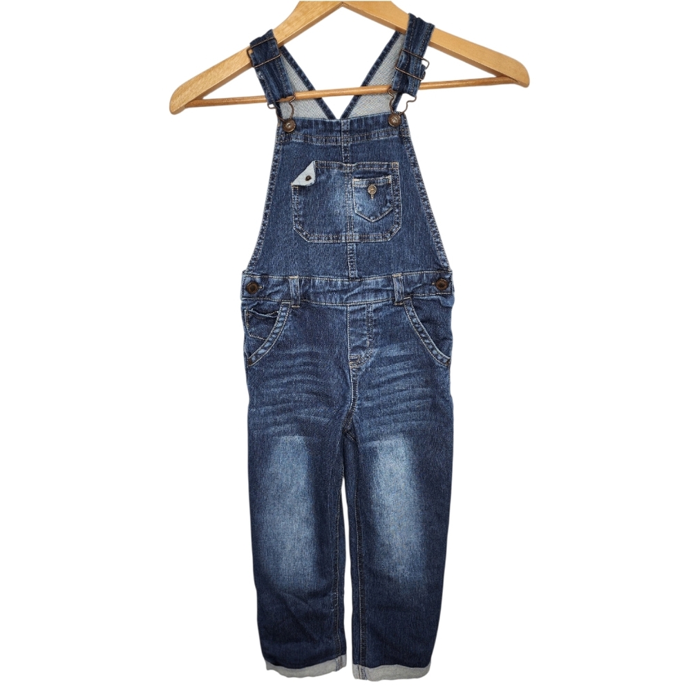 Genuine Kids OshKosh Denim Overalls 5T | Adjustable Straps | Classic Blue - Picture 9 of 9